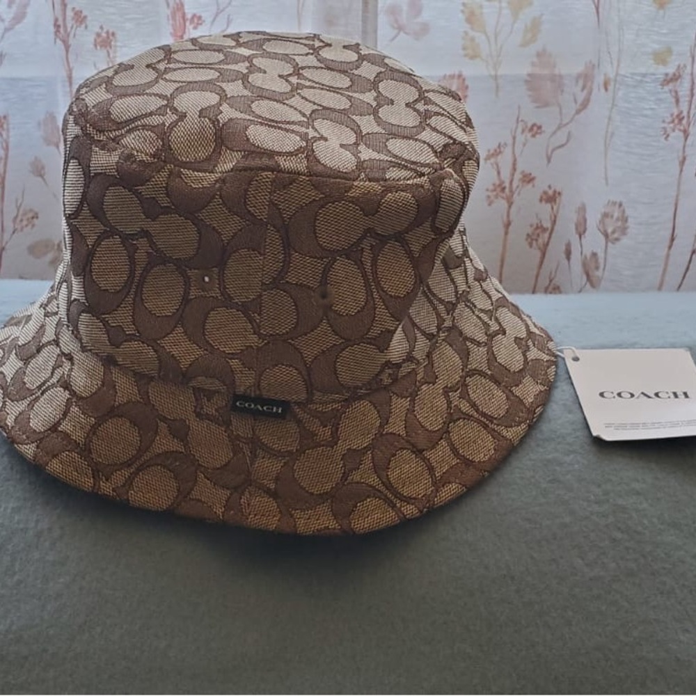 Coach Brown Patterned Bucket Hat